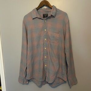 Abercrombie & Fitch weathered plaid button down long sleeve men’s size XXL